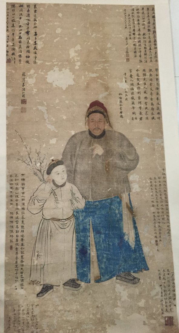 CHINESE SCROLL PAINTING OF A FIGURE: CHINESE SCROLL PAINTING OF A FIGURE. Signed and dated. Image only size 149 cm by 70 cm. Contact us in advance if you prefer to leave absentee bid or phone bidding to save budget. Domestic shipping $20