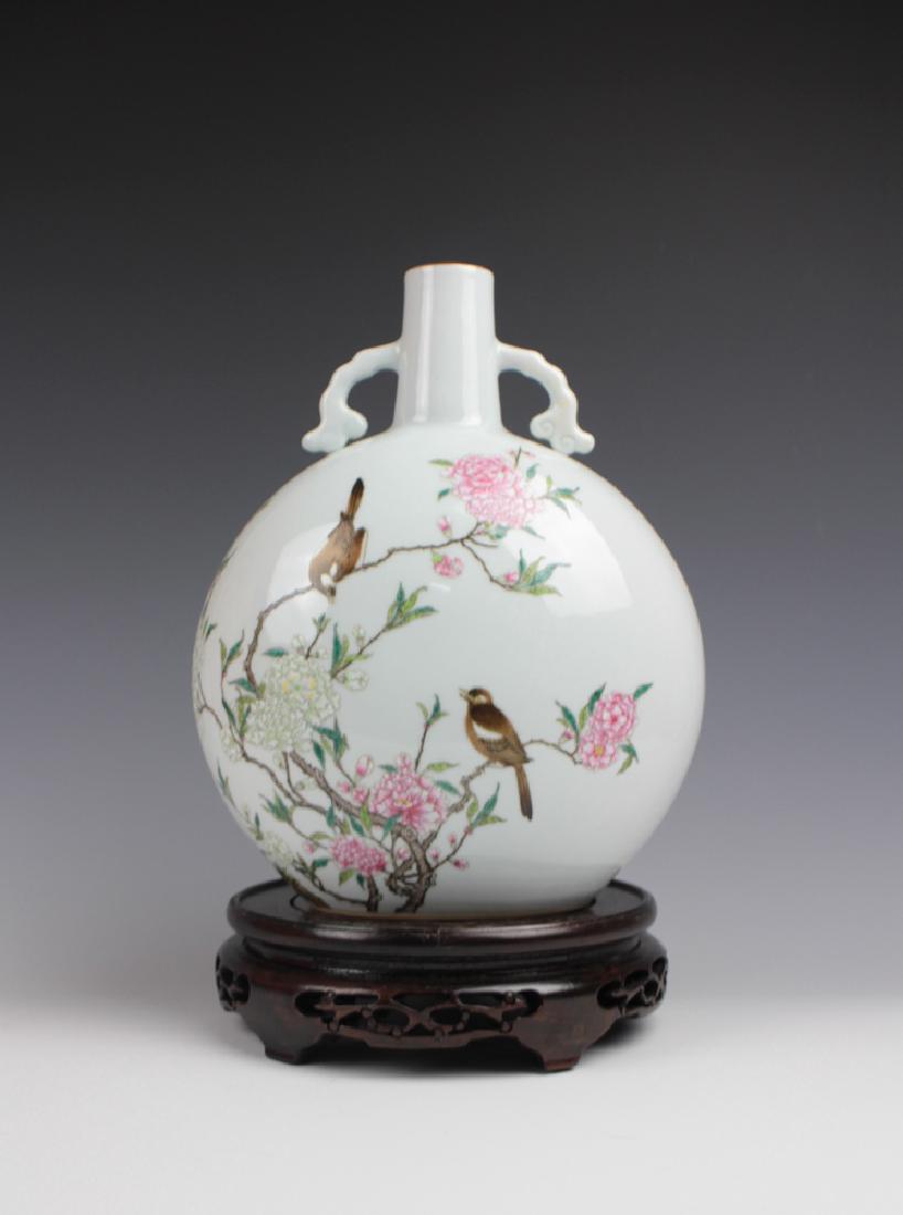 CHINESE PORCELAIN FAMILLE ROSE BIRD AND FLOWER (1 of 4)