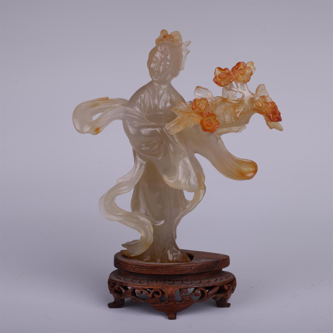 CHINESE JADE BEAUTY WITH BASKET OF FLOWER (1 of 10)