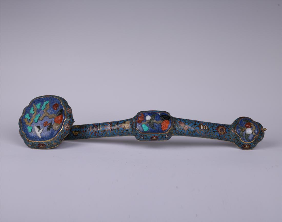 CHINESE CLOISONNE RUYI SCEPTER (1 of 9)