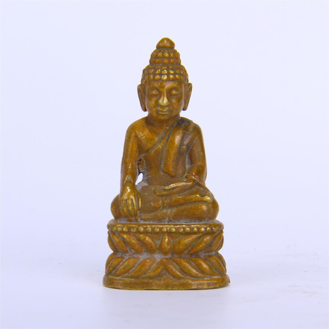 SMALL CHINESE BRONZE SEATED BUDDHA (1 of 6)