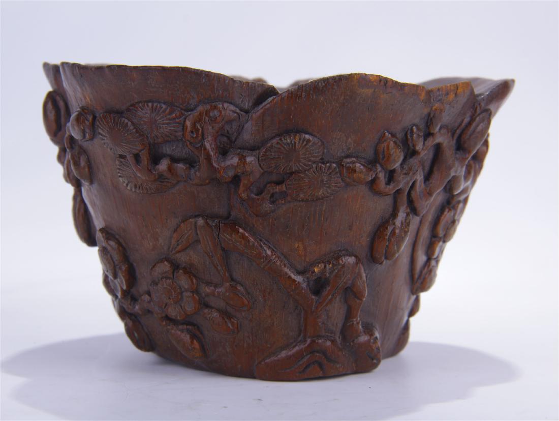 CHINESE BAMBOO ROOT CARVED CUP (1 of 8)