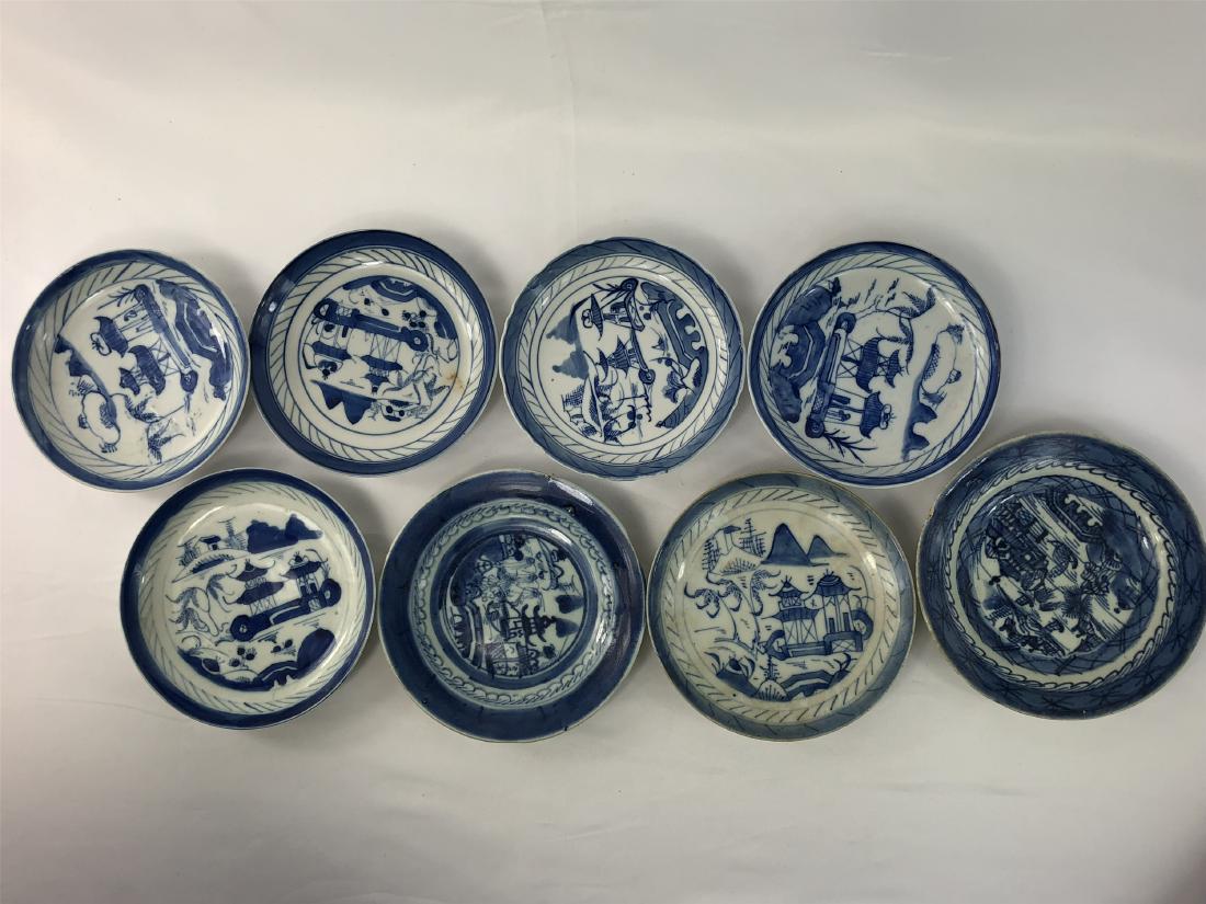 ESTATE EIGHT CHINESE EXPORT PORCELAIN NANKING PLATES NO (1 of 3)