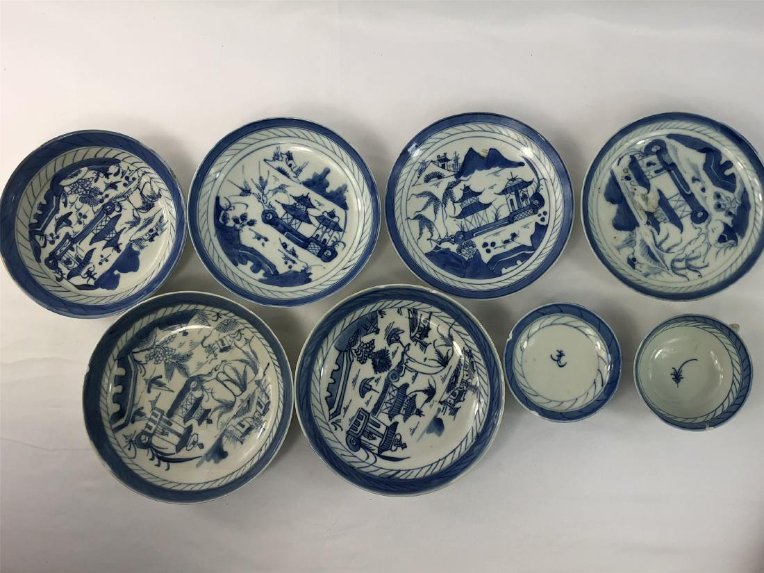 ESTATE EIGHT CHINESE EXPORT PORCELAIN NANKING PLATES NO (1 of 3)