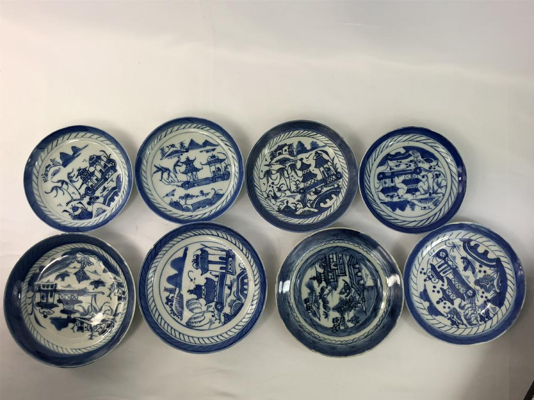 ESTATE EIGHT CHINESE EXPORT PORCELAIN NANKING PLATES NO (1 of 3)