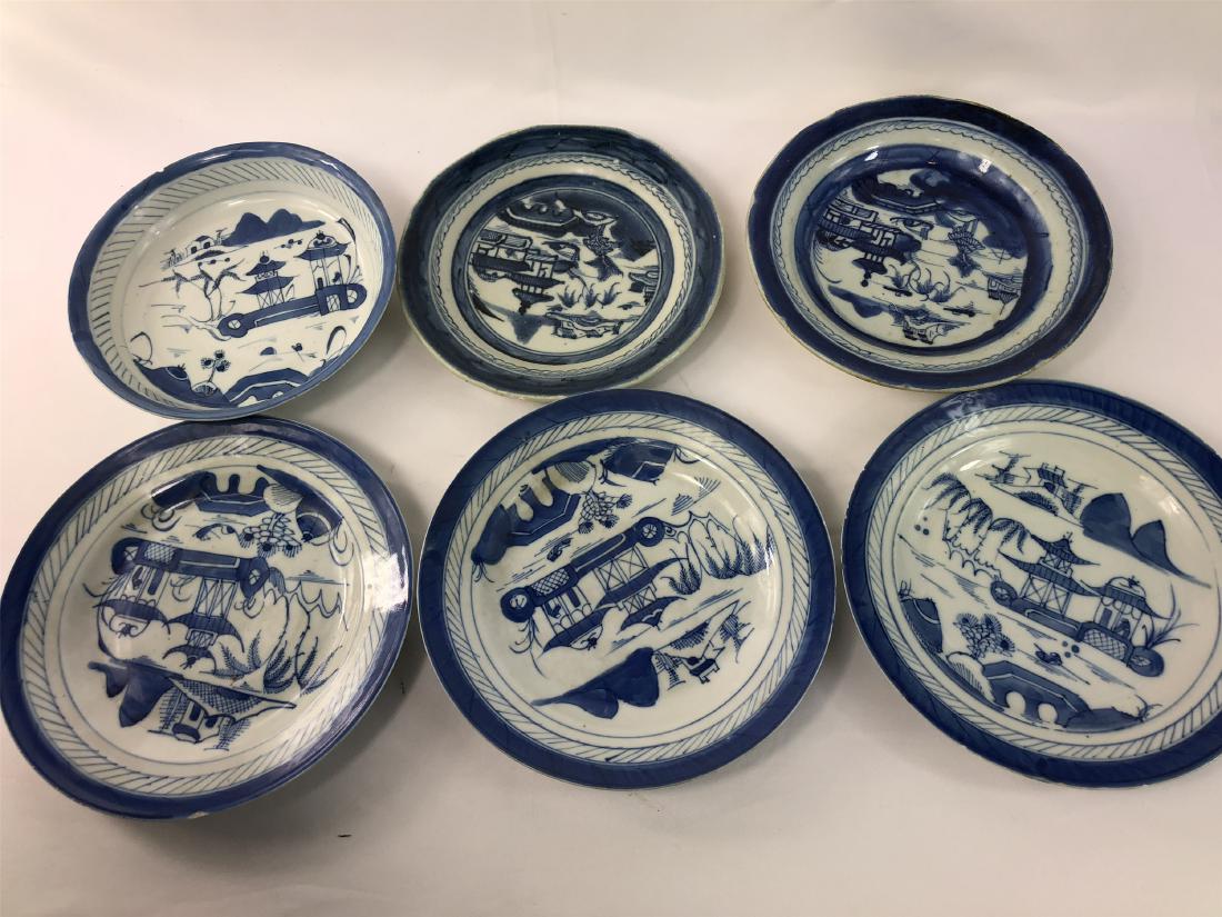 ESTATE SIX CHINESE EXPORT PORCELAIN NANKING PLATES NO (1 of 3)