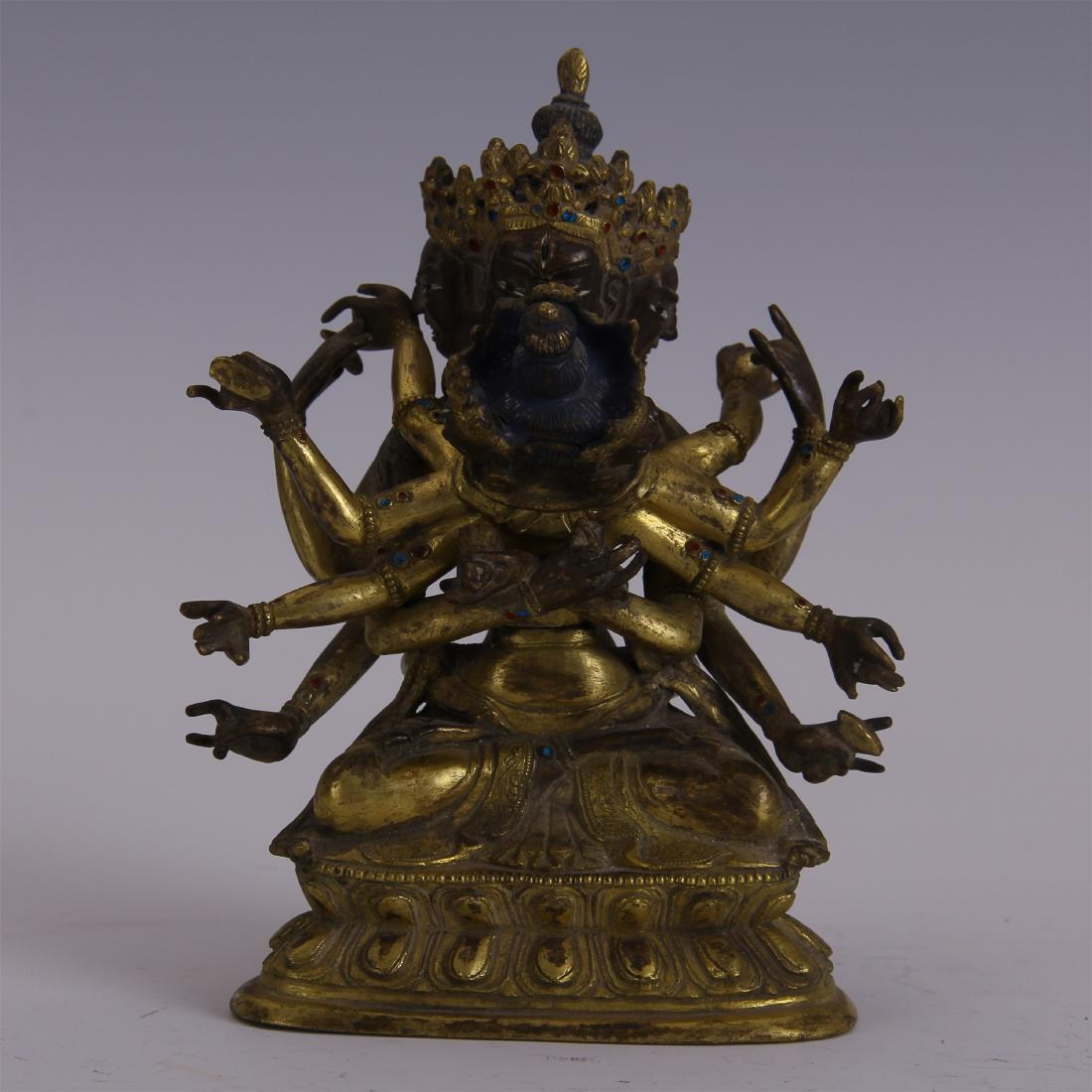 TIBETAN GILT BRONZE SEATED BUDDHA (1 of 10)