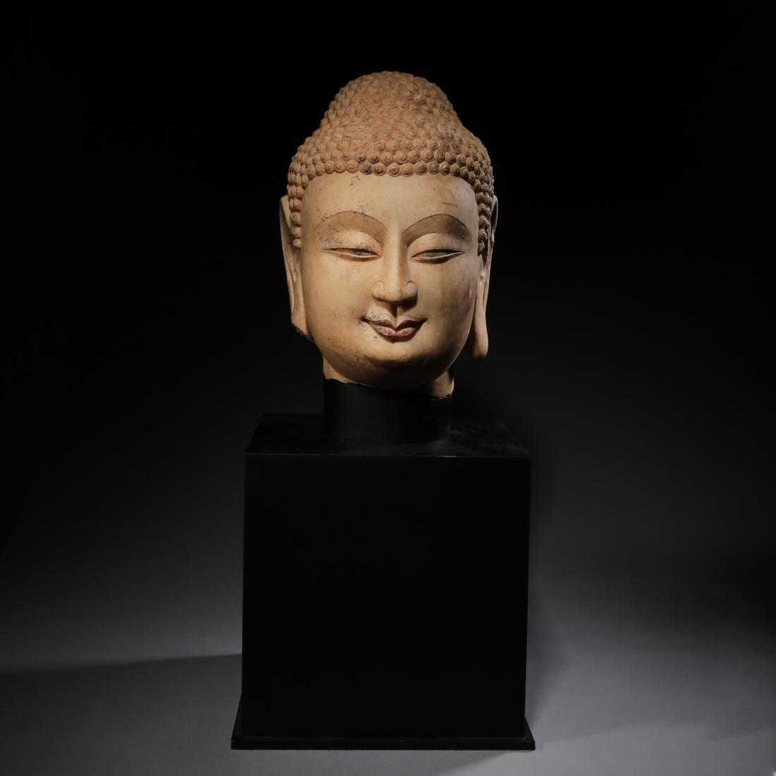 CHINESE ALABASTER GUANYIN HEAD TAND DYNASTY: CHINESE ALABASTER GUANYIN HEAD TAND DYNASTY. H. 29 cm. Weight 15000 gram. Domestic shipping $100 and oversea $300. Combined shipping available. Local pickup at our NJ warehouse available. Contact us i