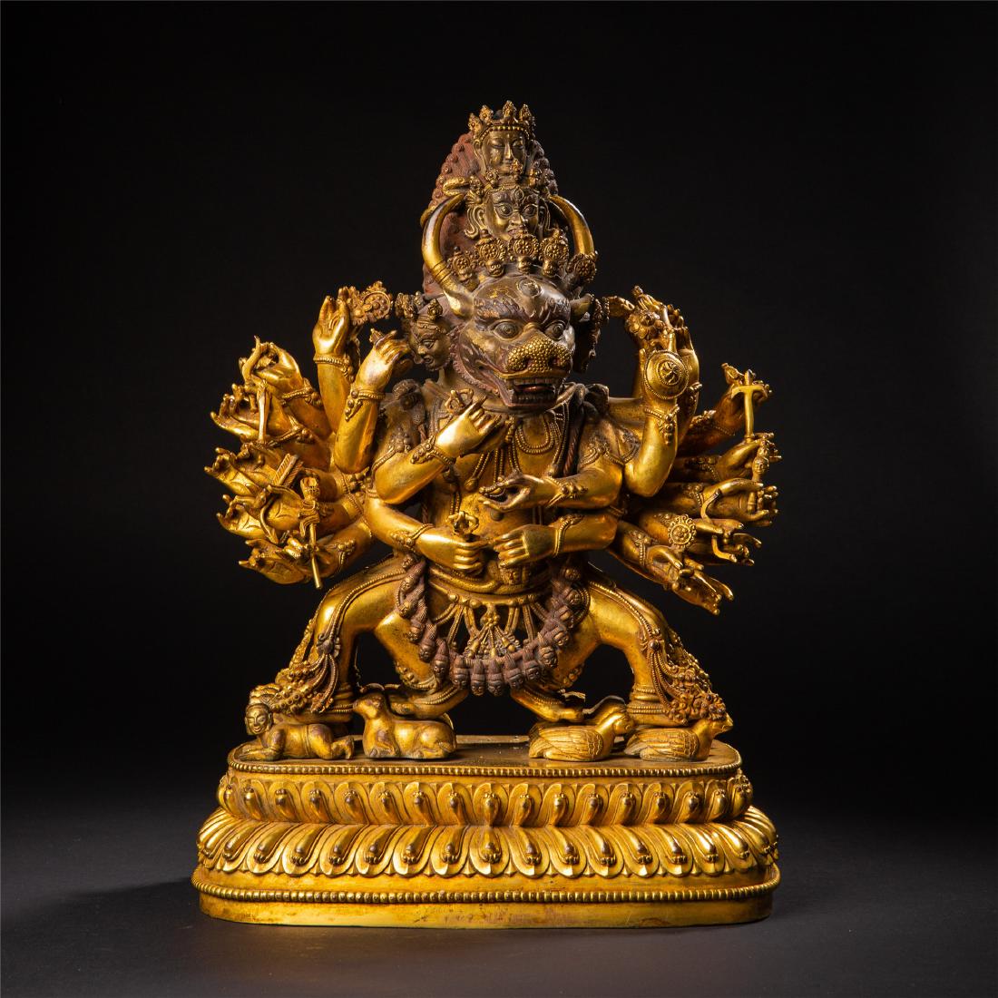 TIBETAN GILT BRONZE YAMANTAKA (1 of 10)