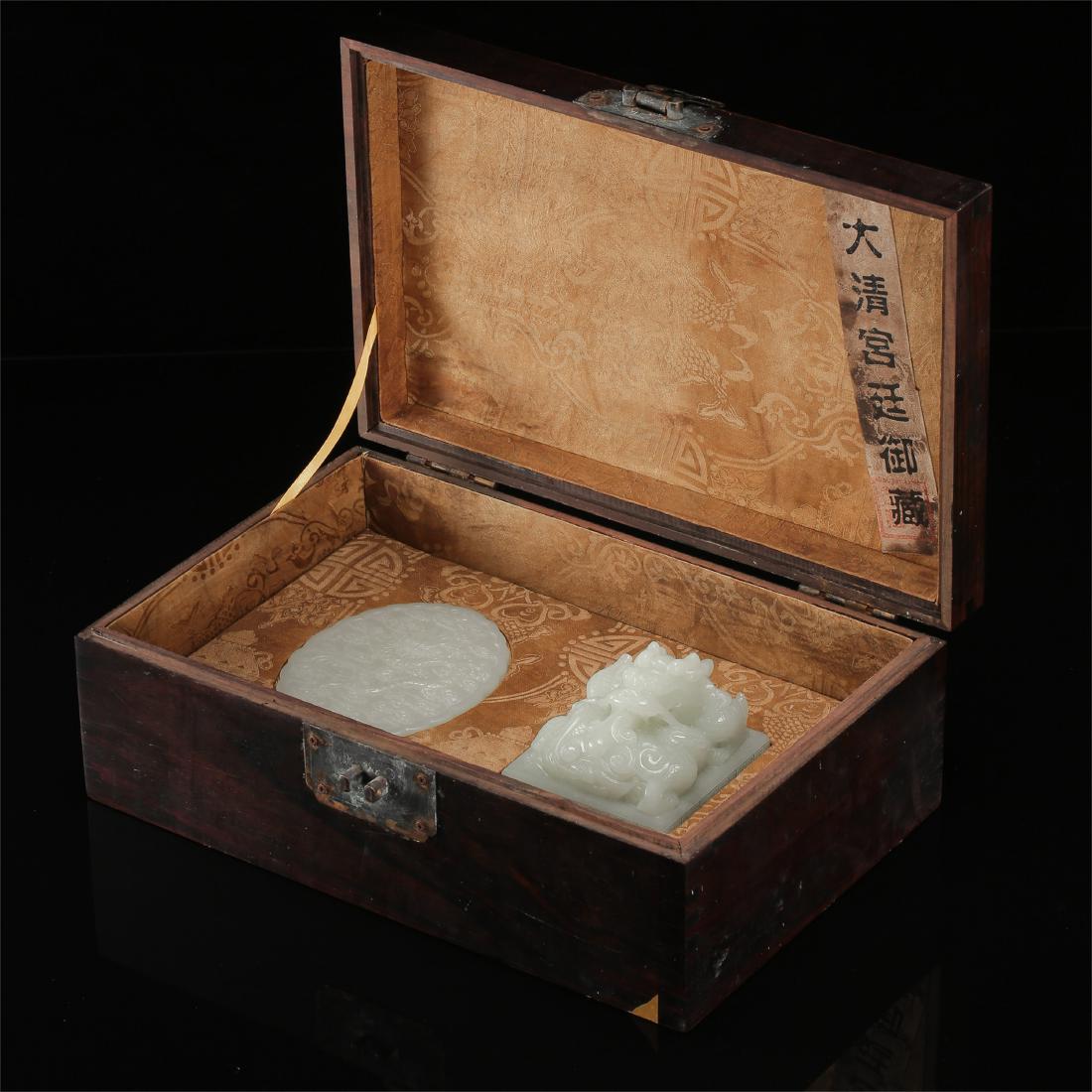 TWO CHINESE JADE DRAGON SEAL AND PLAQUE (1 of 12)