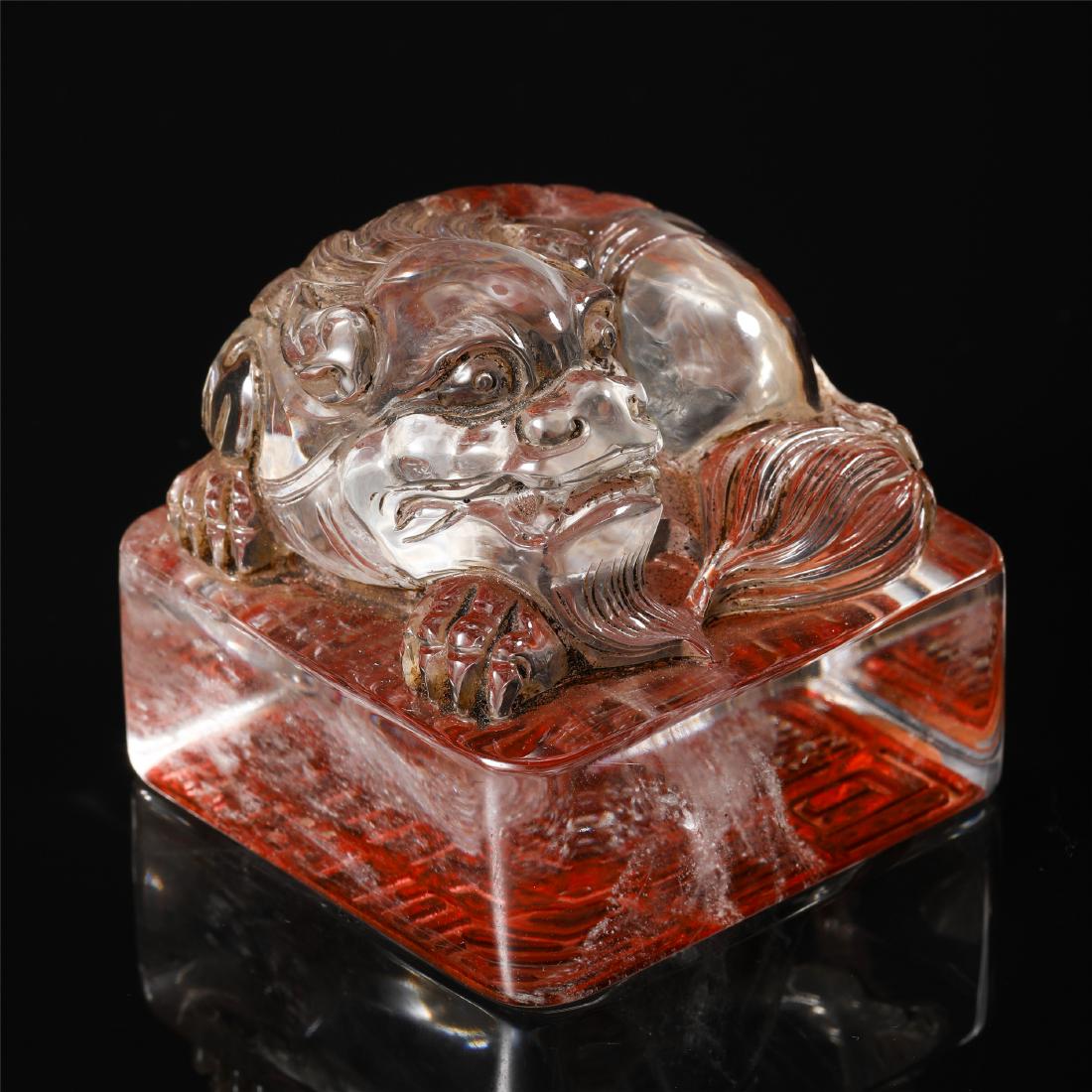 CHINESE ROCK CRYSTAL BEAST SEAL (1 of 7)