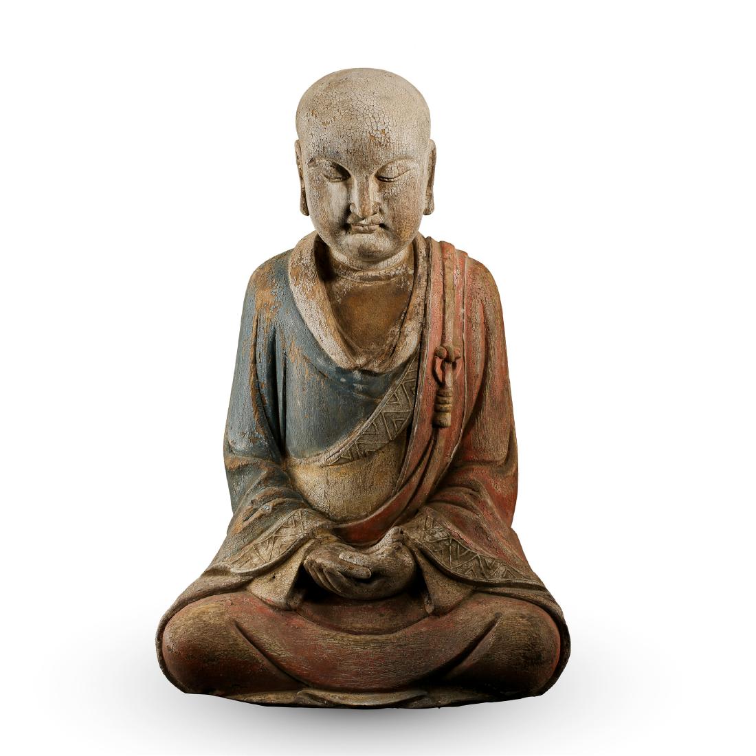 CHINESE WOOD SEATED BUDDHA SONG DYNASTY (1 of 7)