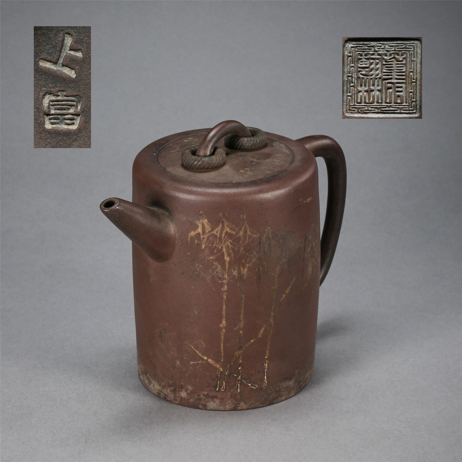CHINESE YIXING ZISHA CLAY TEA POT: CHINESE YIXING ZISHA CLAY TEA POT. H. 17 cm. Domestic shipping $30 and oversea $100. Combined shipping available. Local pickup at our NJ warehouse available. We also accept pre-sale and post-sale offe