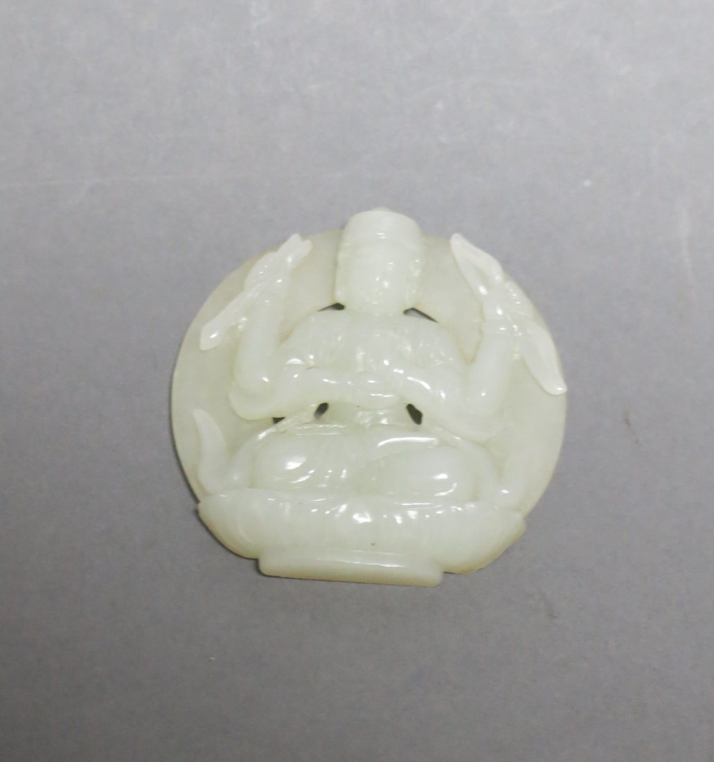 CHINESE JADE CRAVED BUDDHA PENDENT (1 of 3)