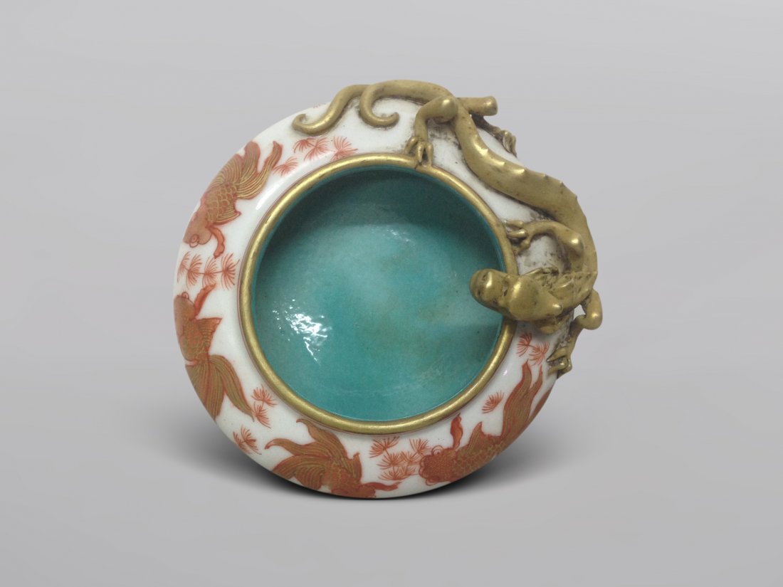 CHINESE PORCELAIN IRON RED GOLD PAINTED BRUSH WASHER (1 of 3)