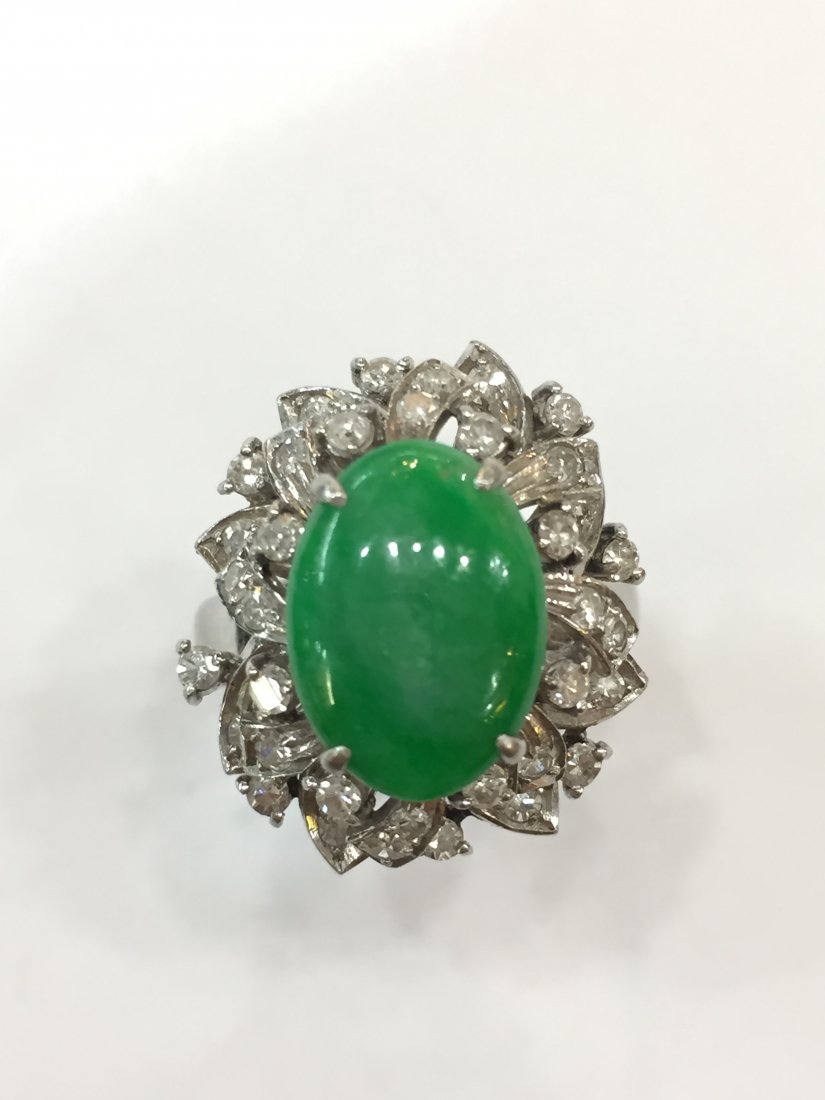 PLANTIUM DIAMOND JADE RING (1 of 3)