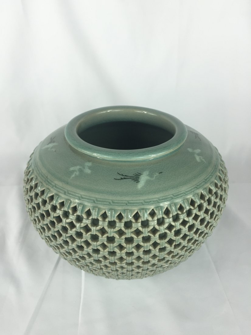 KOREAN CELADON PIERCED VASE (1 of 5)