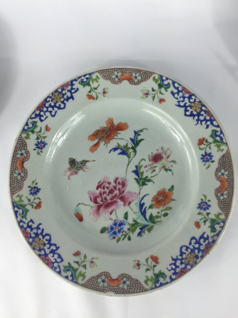 THREE CHINESE EXPORT PORCELAIN PLATE 18THC (1 of 6)