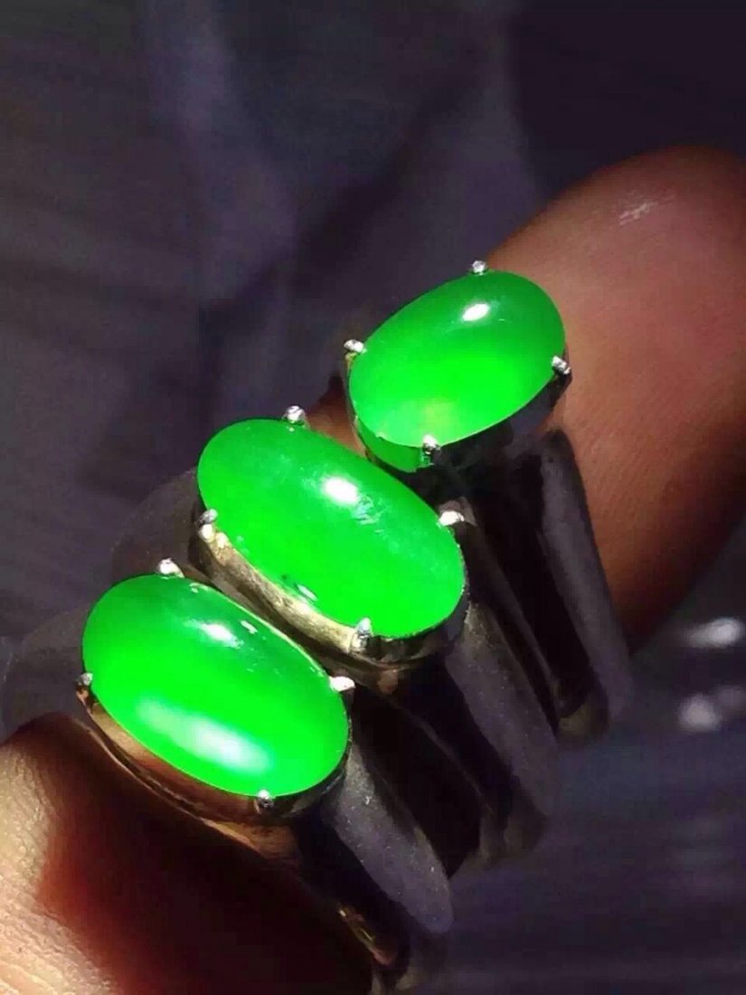 THREE NATURAL JADEITE RING SURFACES (1 of 4)