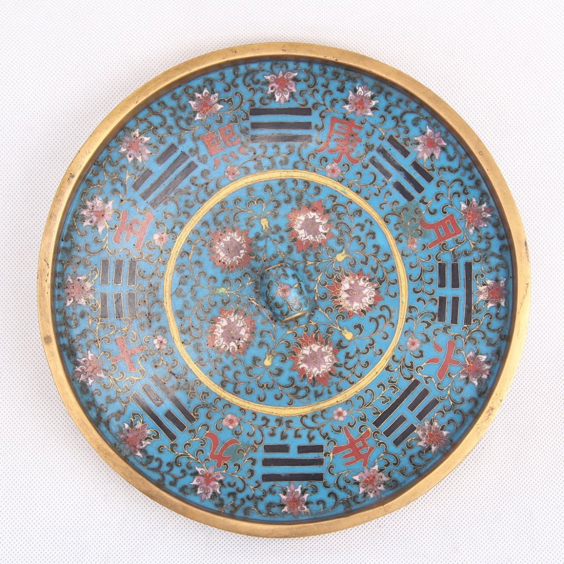 CHINESE CLOISONNE BRONZE MIRROR (1 of 5)