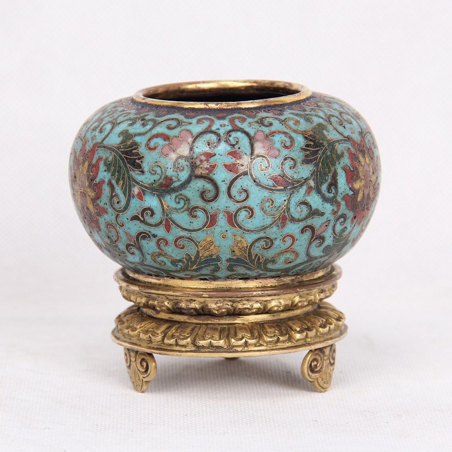 CHINESE CLOISONNE WATER CONTAINER (1 of 6)