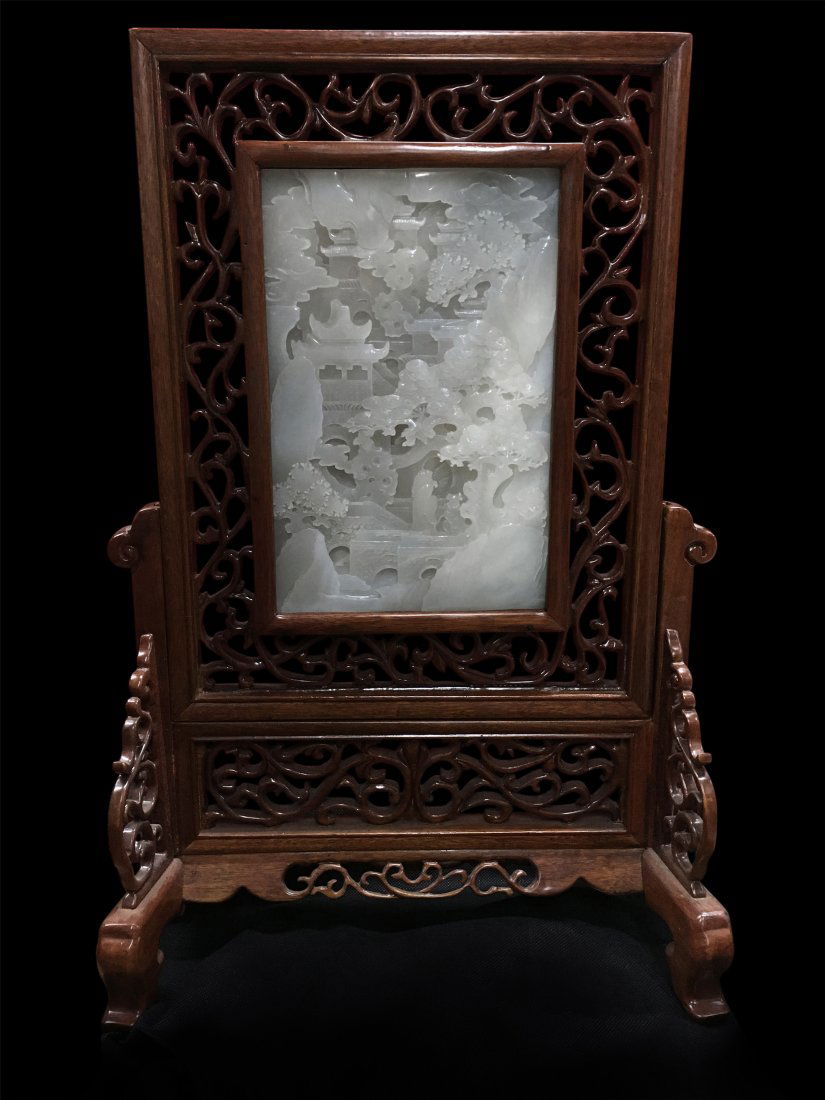 CHINESE WHITE JADE PLAQUE TABLE SCREEN Jun 11, 2016 New Castle Art