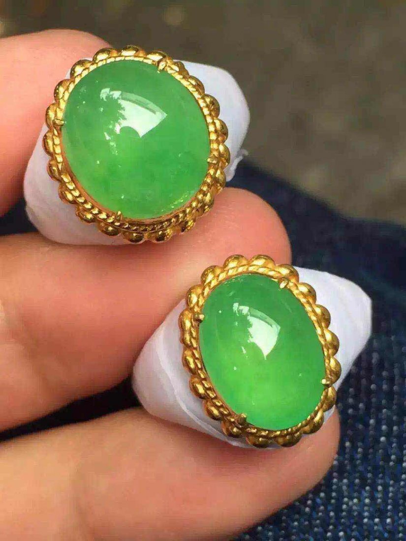 TWO NATURAL JADEITE RING SURFACES (1 of 4)