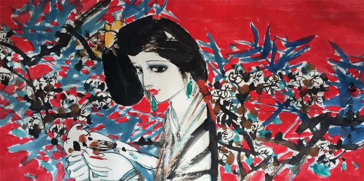 CHINESE PAINTING OF A LADY FIGURE (1 of 4)