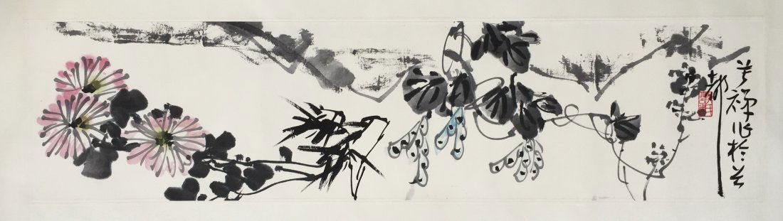 CHINESE SCROLL PAINTING OF FLOWER (1 of 5)