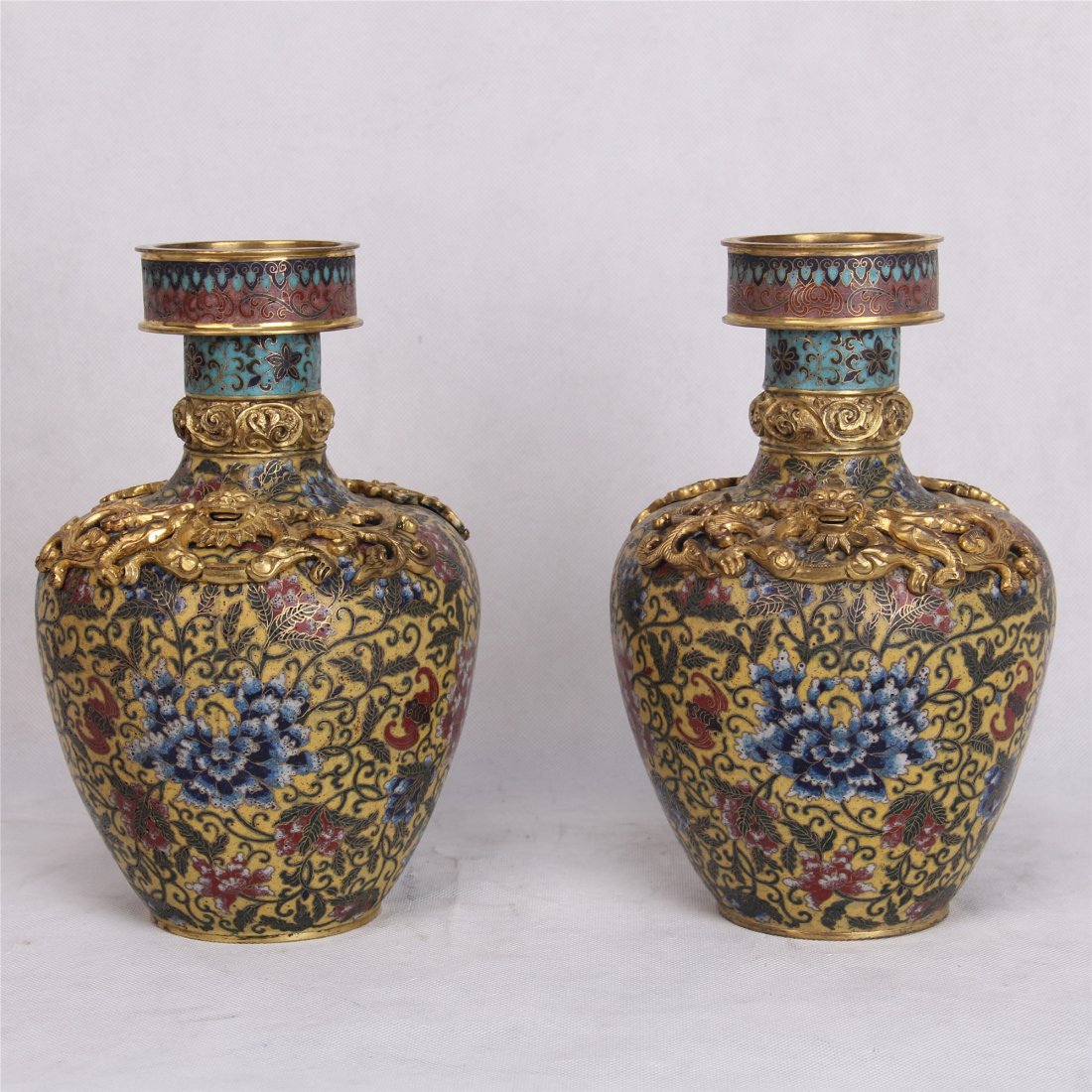 PAIR OF CHINESE CLOISONNE VASES (1 of 6)