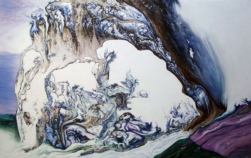 CHINESE CONTEMPERORY ART OIL ABSTRACT BY HAI TAO: CHINESE COMPEMPORARY ART OIL ABSTRACT BY HAI TAO. Title: Invented Passion, Solution to Tao Yuanming. Size 300 cm by 200 cm. From artist himself. Domestic shipping $400 and oversea $800. Combined shipp