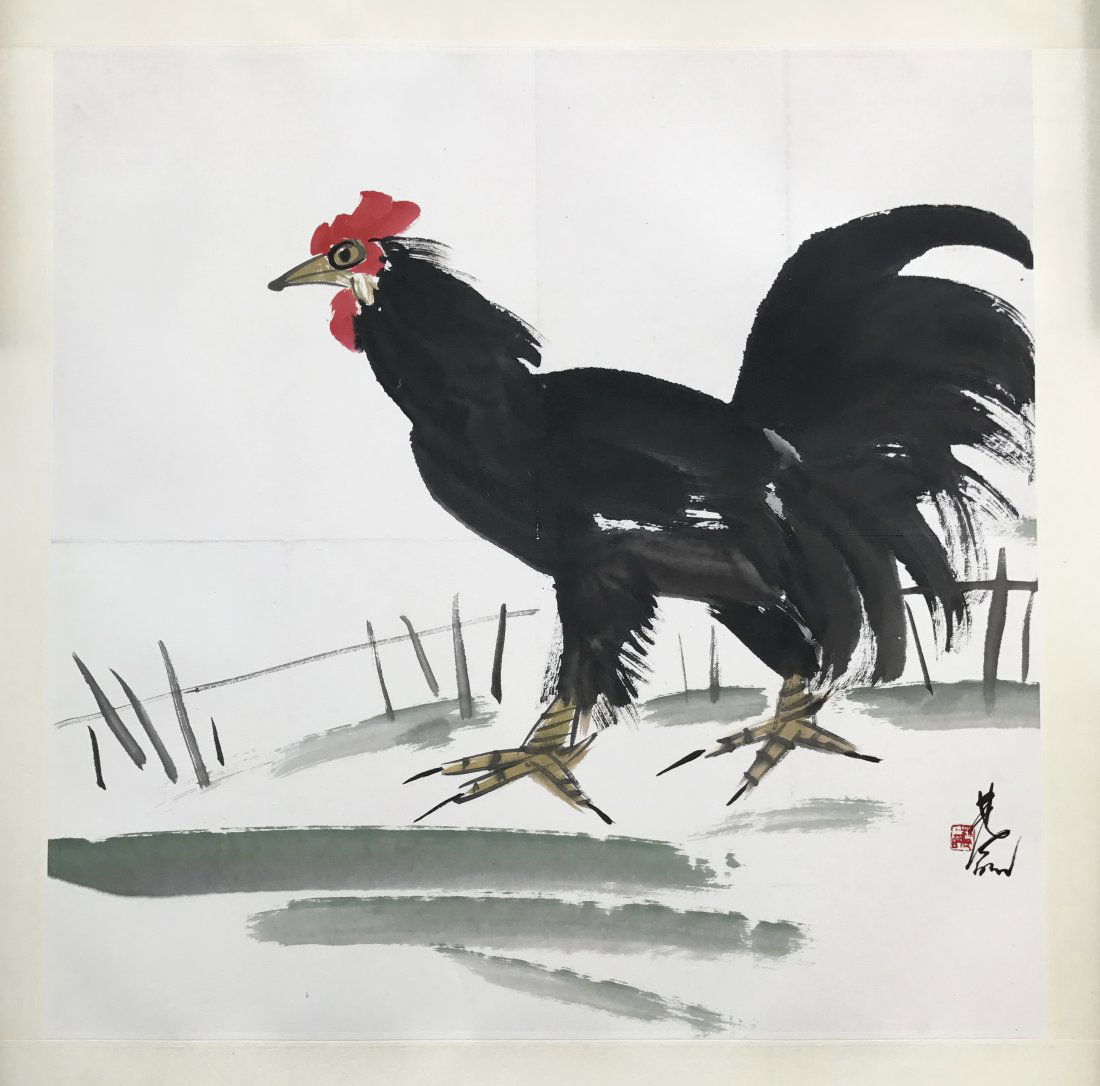 CHINESE SCROLL PAINTING OF CHICKEN (1 of 4)