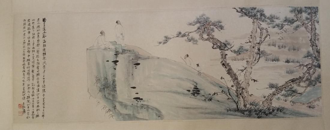 CHINESE SCROLL PAINTING OF MEN IN MOUNTAIN (1 of 4)