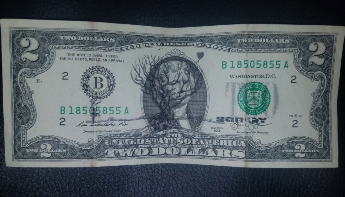 Banksy circulated 2 dollar  The Girl with Balloon (1 of 10)