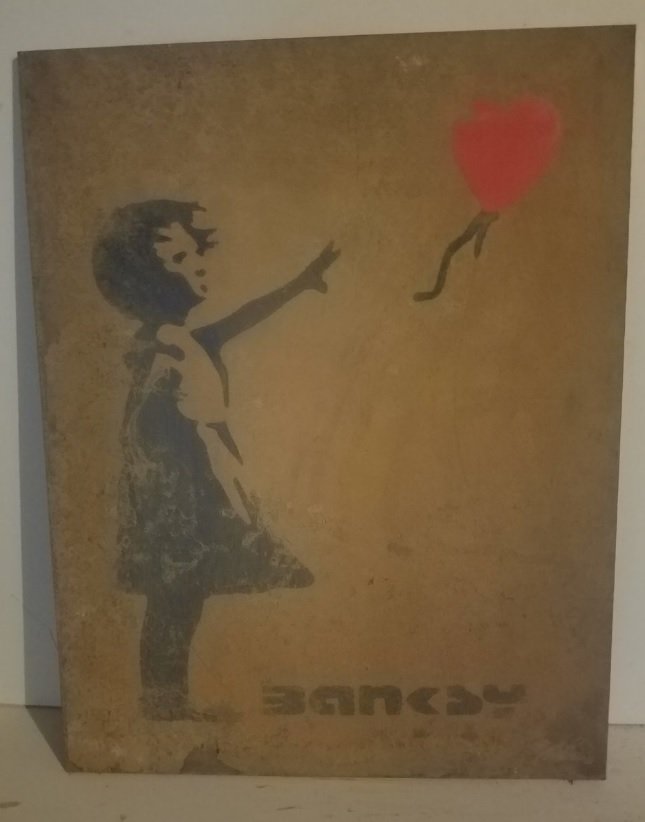 Banksy,Girl with balloon,steel sheet Kosciuszko bridge (1 of 10)