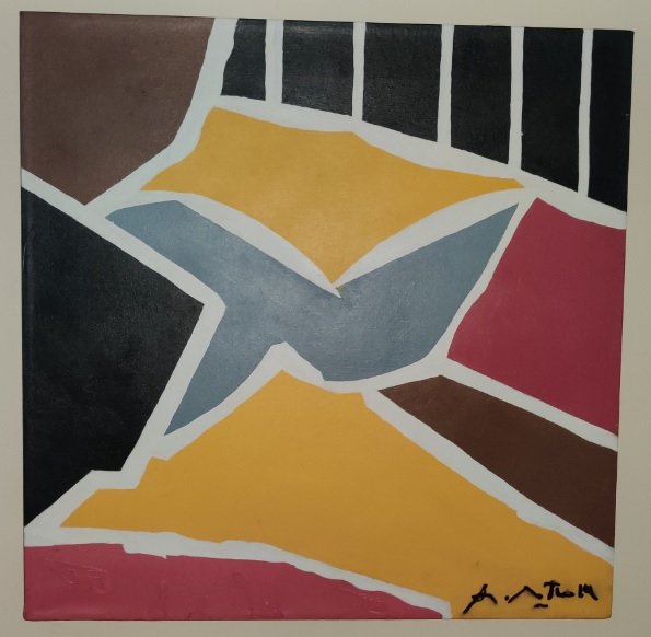 Robert Motherwell, The Dove, oil on canvas: Robert Motherwell, The Dove, oil on canvas, stretched, unframed, signed lower right corner and dated on the back of the painting. The painting dimensions are: L 24 x W 1 ½ x H 24 inches (L 60 x W 4 x