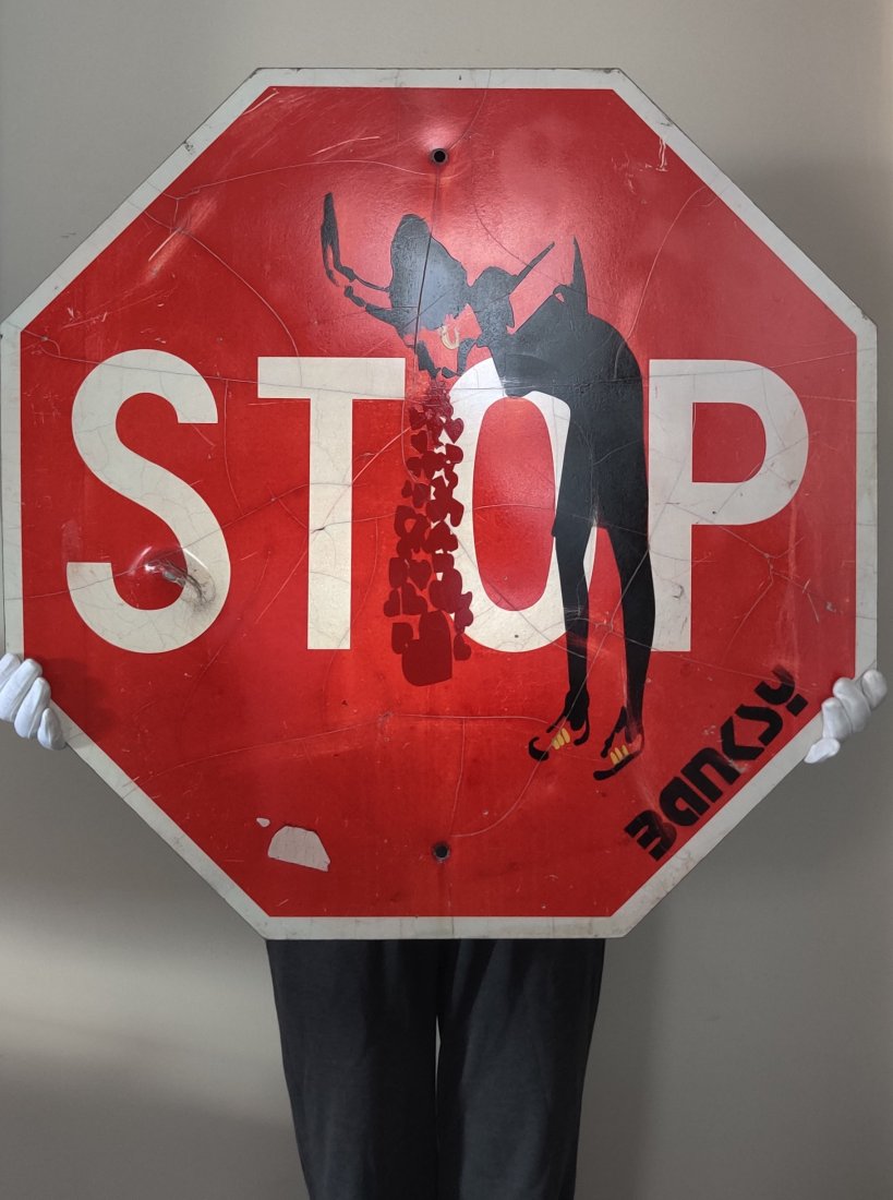 Banksy, Girl Puking Hearts street art (1 of 3)