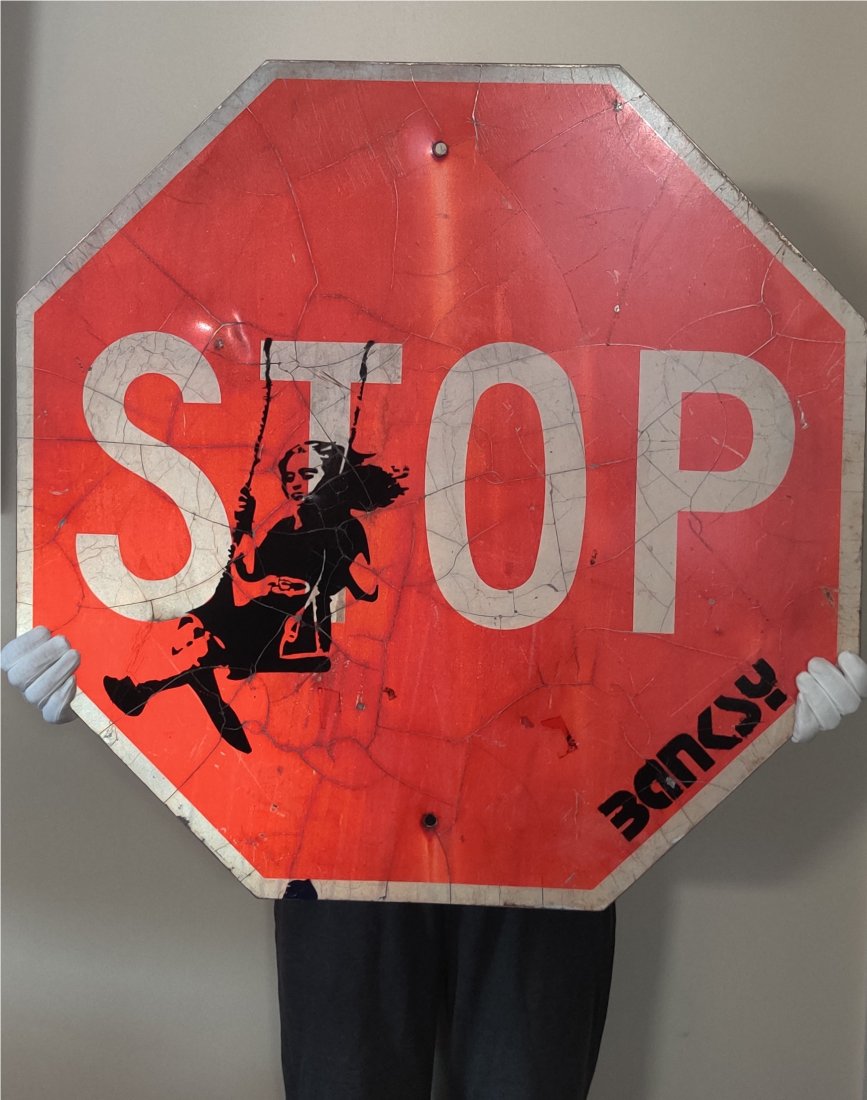 Banksy, Swing Girl street art (1 of 3)