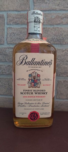 Ballantine’s Very Finest Blended Scotch Whiskey 1968: This is a very rare Ballantine’s Very Finest Blended Scotch Whiskey 1968, full bottle still sealed. Bottled in Scotland, imported in US by 21 Brands, INC, New York, NY. The last picture (pic no. 12)