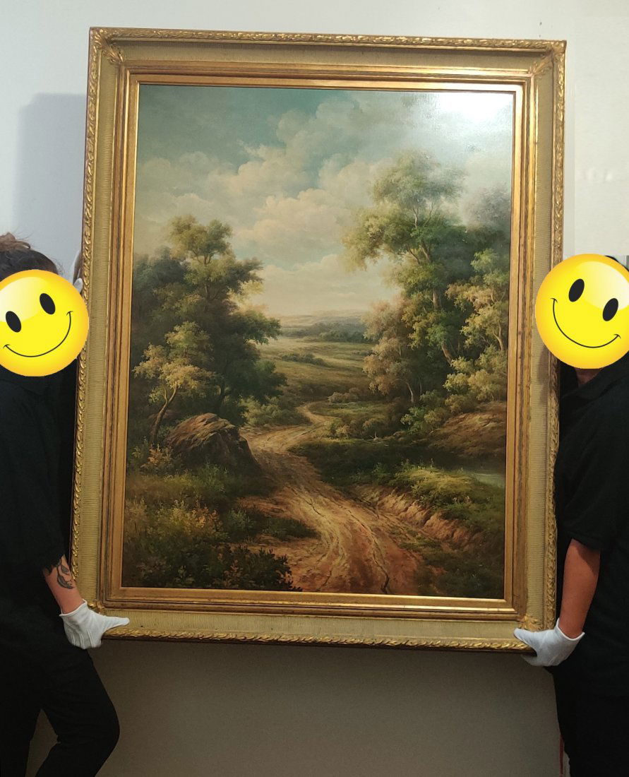 John Constable (1776-1837) oil on canvas: John Constable (1776-1837) oil on canvas, signed lower left corner. Wooden frame. Dimensions: unframed L 36 x 48 H inches, framed L 45 x W 3 x H 57 inches. Condition: good condition. Sale it as it is,