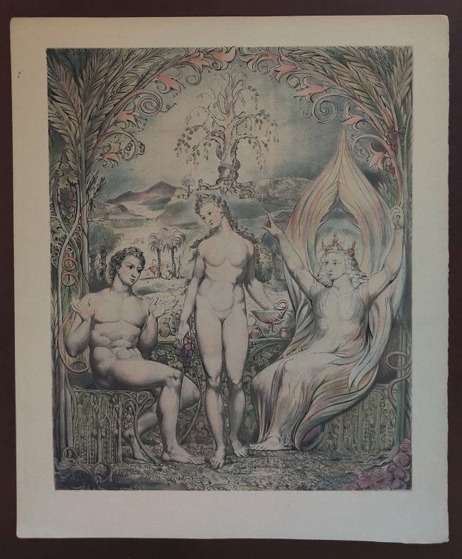 William Blake 7/9: William Blake, print on wove paper finished in ink. Dimensions unframed, L 13 x H 16 inches. Condition: good, please follow the pictures. Sale it as it is, finale sale, please read our terms and condi