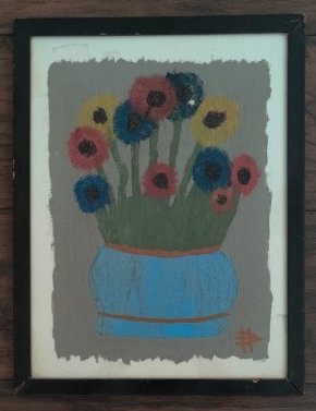 Clementine Hunter signed oil on glass (1 of 4)