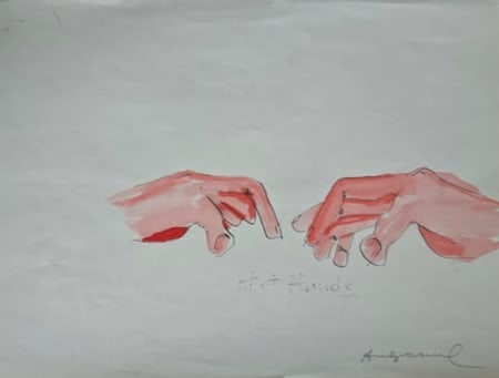 Andy Warhol ink and watercolor drawing on paper 44 of 90 detached from a 1971 drawing pad (1 of 3)