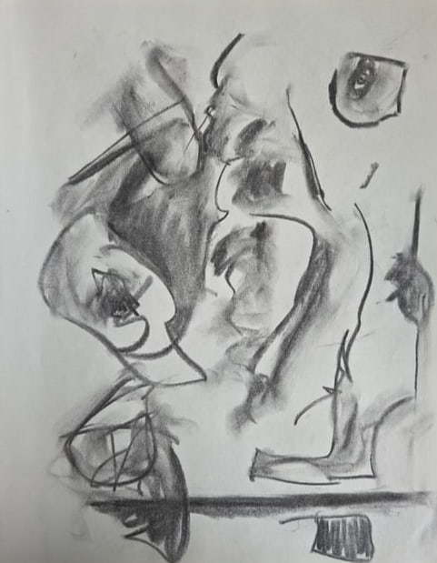 Andy Warhol oil pastel drawing on paper 81 of 90 detached from a 1971 drawing pad: Andy Warhol oil pastel drawing on paper, unsigned, 81 of 90, part of a 1971 drawing pad with 90 individually detached drawing sheets and sold separately, piece by piece. Approx. dimensions: L 14 x H 1