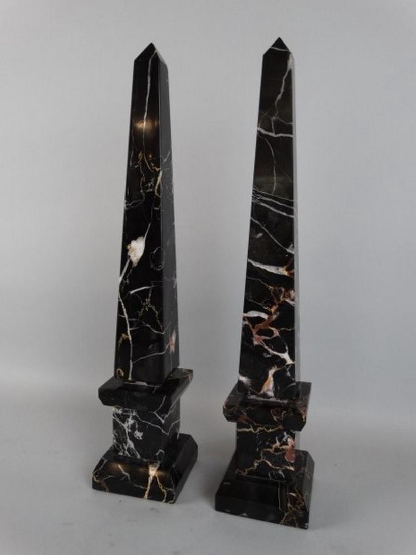 Pair of Black Marble Obelisks (1 of 3)