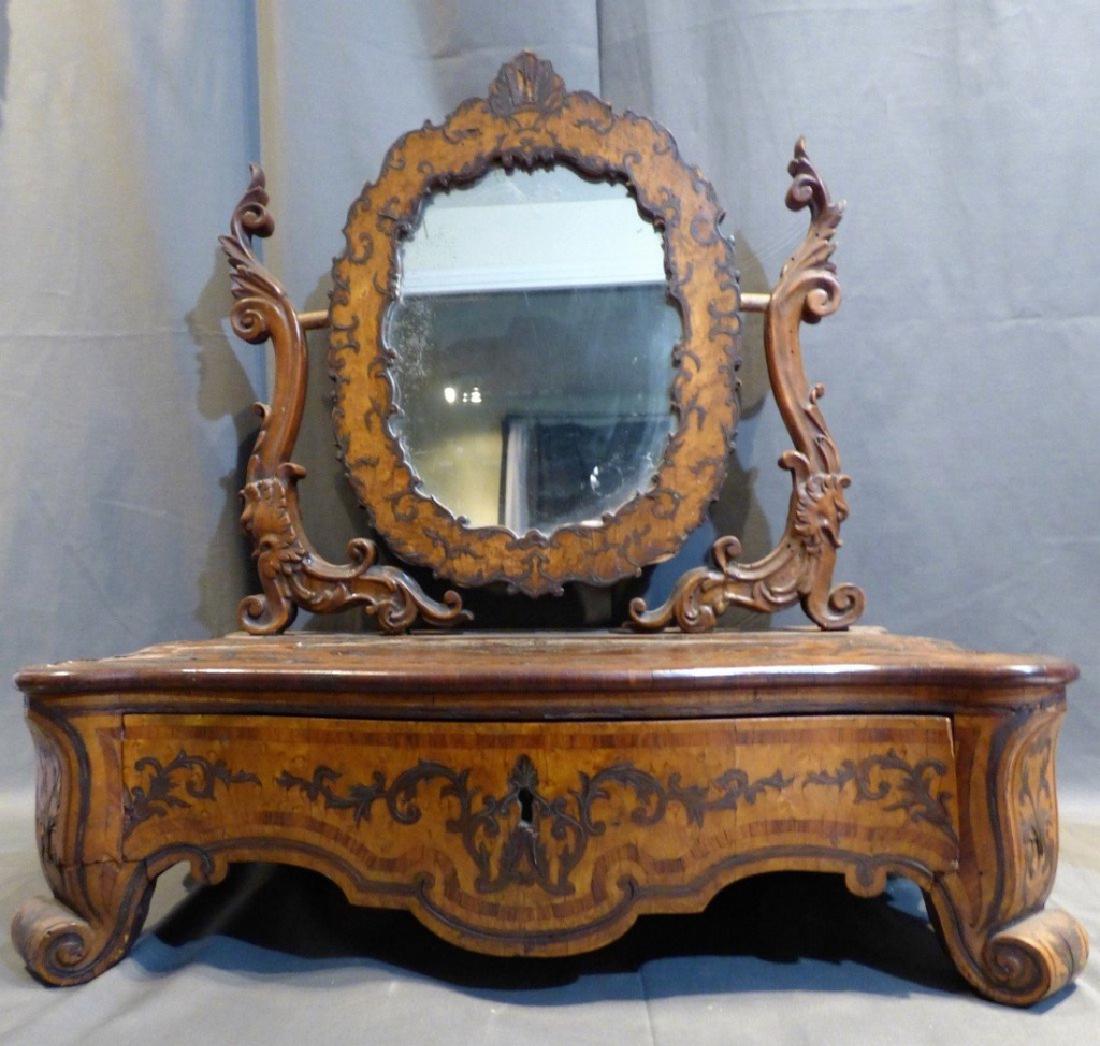 Marquetry Inlaid Dressing Table w/ Mirror (1 of 10)