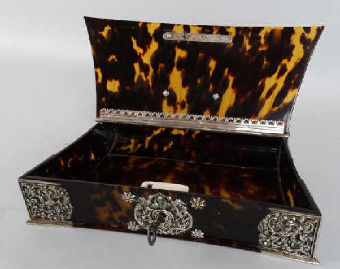 Tortoise Shell Box w/ Sterling Silver Fittings (1 of 7)