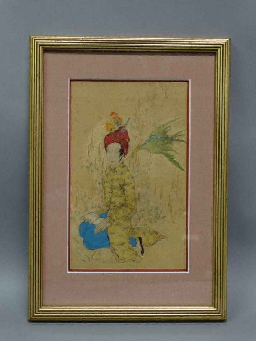 Antique Middle-Eastern Framed Watercolor (1 of 4)