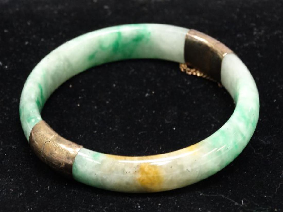 Multicolored Jade Bangle w/ 14K Clasps (1 of 5)