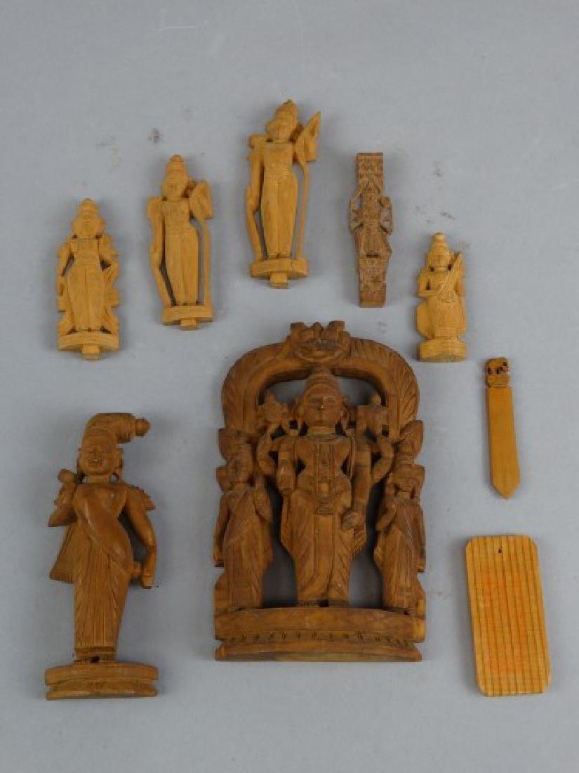 Lot of 9 Carved Wood East  Asian Figures (1 of 4)